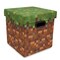 Minecraft Grassy Block Fabric Storage Bin Cube Organizer with Lid | 13 Inches